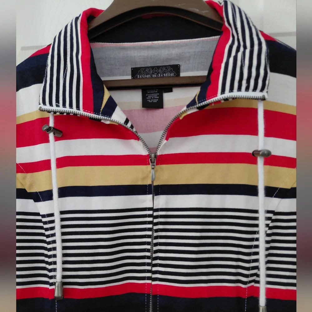 Live a Little Multicolor Striped Zip-up Jacket - Picture 4 of 6